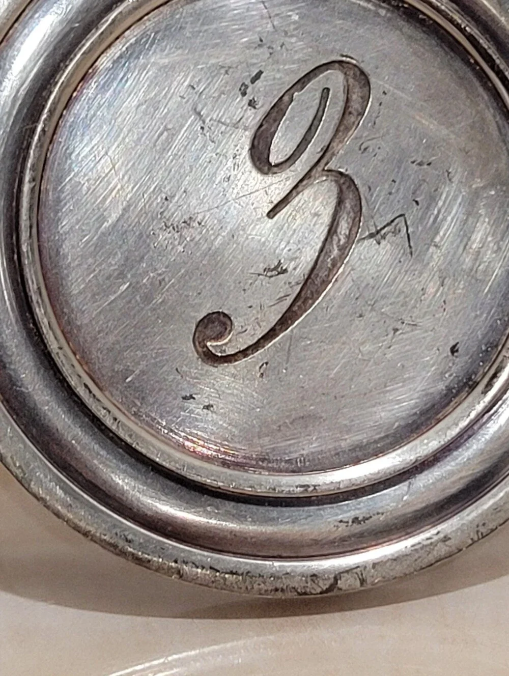 Pottery Barn Set Of 6 Napkin Rings Silver Disk Monogramed Numbers 1 Thru 6